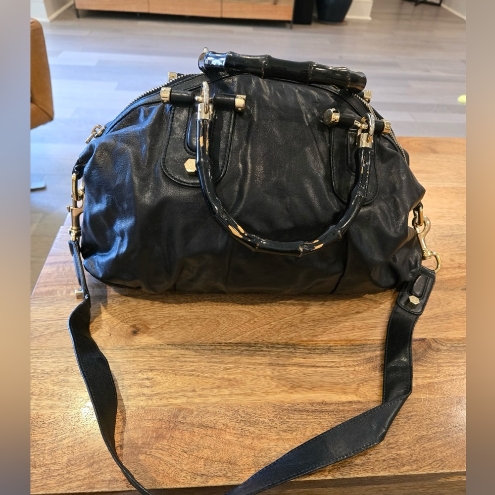 Gucci Handbag with bamboo detail and studs